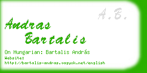 andras bartalis business card